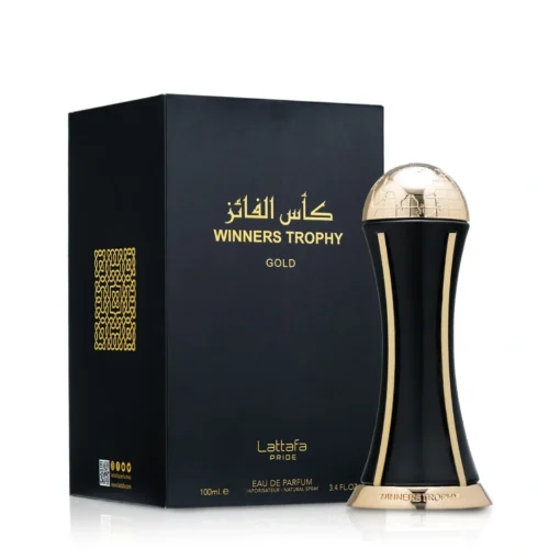 Lattafa Pride Winners Trophy Gold 100 ml – flacon și cutie