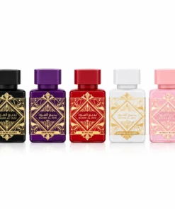 Cele cinci miniaturi Lattafa Badee Al Oud: Oud for Glory, Amethyst, Sublime, Honor & Glory și Noble Blush