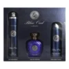 Set cadou Lattafa Blue Oud: parfum 100 ml, spray parfumat 200 ml și odorizant 300 ml, în ambalajul original