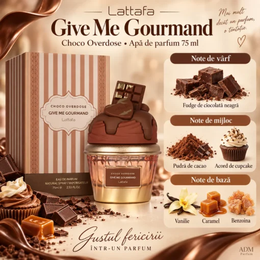Lattafa Give Me Gourmand Choco Overdose Apă de Parfum Unisex 75 ml – piramidă olfactivă