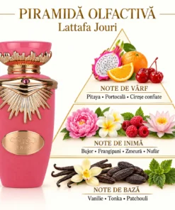 Lattafa Jouri 100 ml cu piramida notelor de vârf, inimă și bază