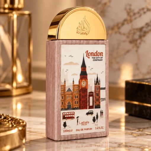 Lattafa Pride London The City of Contrast Apă de Parfum Unisex 100 ml – flacon în decor
