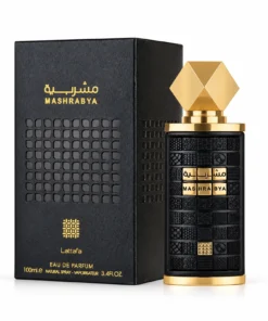 Lattafa Mashrabya 100 ml – flacon negru cu detalii aurii și cutie originală