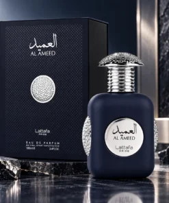 Lattafa Pride Al Ameed Silver Apă de Parfum Bărbați 100 ml – flacon și cutie în decor