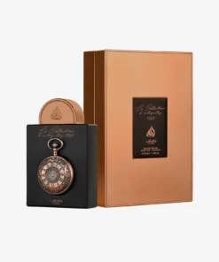Lattafa Pride La Collection d’Antiquités 1505 100 ml, flacon negru cu ceas și cutie arămie