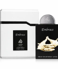 Lattafa Pride Embrace 100 ml – flacon negru cu mâini împreunate și cutie albă originală