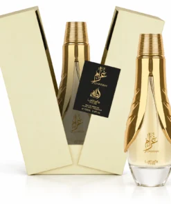 Lattafa Pride Gharam 100 ml – flacon cu detalii aurii și cutie originală deschisă