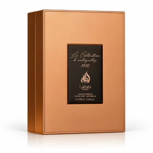 Lattafa Pride La Collection d’Antiquités 1910 Apă de Parfum Unisex 100 ml – cutie pe fundal alb
