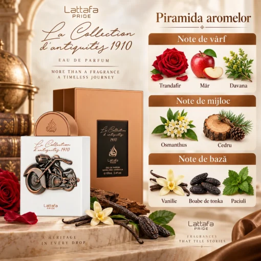 Lattafa Pride La Collection d’Antiquités 1910 Apă de Parfum Unisex 100 ml – piramidă olfactivă