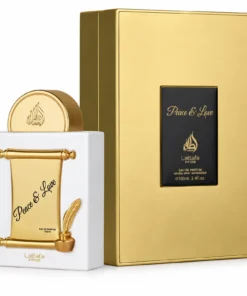 Lattafa Pride Peace & Love 100 ml – flacon alb cu pergament auriu și cutie originală