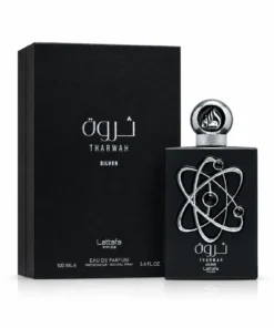 Lattafa Pride Tharwah Silver 100 ml – flacon negru cu ornament argintiu și cutie originală