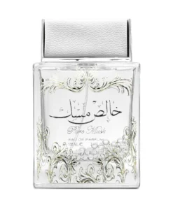 Flacon Lattafa Pure Musk 100 ml pe fundal alb