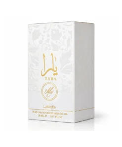 Lattafa Yara Moi Ulei de Parfum Concentrat Femei 20 ml – cutie pe fundal alb