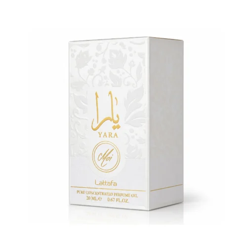 Lattafa Yara Moi Ulei de Parfum Concentrat Femei 20 ml – cutie pe fundal alb