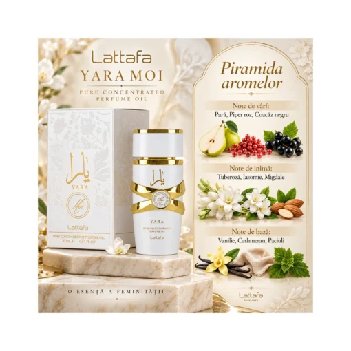 Lattafa Yara Moi Ulei de Parfum Concentrat Femei 20 ml – piramidă olfactivă