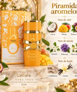 Lattafa Yara Tous Ulei de Parfum Concentrat Femei 20 ml – piramidă olfactivă