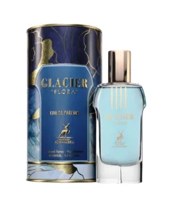 Maison Alhambra Glacier Flora 100 ml, flacon și cutie, pe fundal alb
