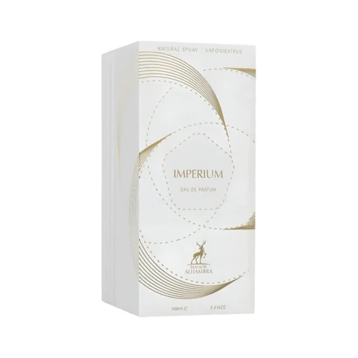 Maison Alhambra Imperium 100 ml, cutia parfumului, pe fundal alb