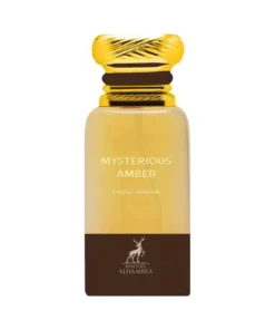 Maison Alhambra Mysterious Amber 80 ml, flacon fără cutie, pe fundal alb