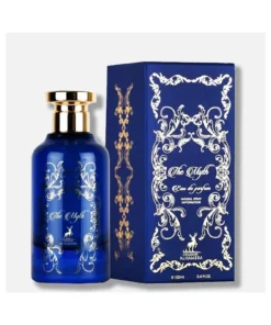 Maison Alhambra The Myth 100 ml, flacon și cutie, pe fundal alb