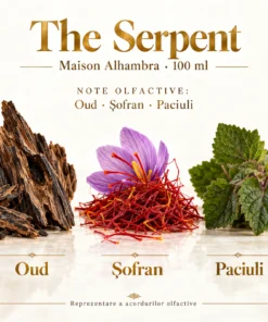 Note olfactive Maison Alhambra The Serpent 100 ml: oud, șofran și paciuli