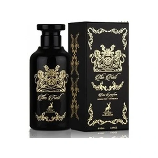 Maison Alhambra The Trail 100 ml, flacon și cutie, pe fundal alb