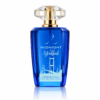 Parfum Midnight in Istanbul by PATRIC 100 ml, flacon albastru cobalt cu capac transparent fațetat, detalii aurii și silueta Istanbulului.