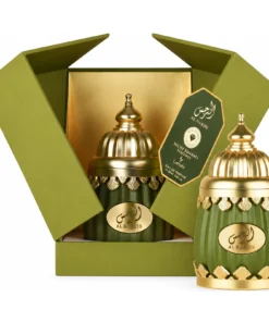 Niche Emarati Al Narjis 100 ml, flacon verde cu auriu și ambalaj verde deschis