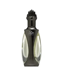 Flacon Niche Emarati Hayaam 100 ml, cu decor metalic închis și laterale transparente, pe fundal alb
