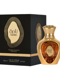 Niche Emarati Nadira 100 ml, flacon auriu și cutie neagră originale