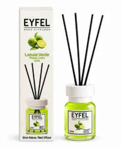 Odorizant de cameră Eyfel Lămâie verde (Lime) 120 ml, flacon cu bețișoare și ambalaj
