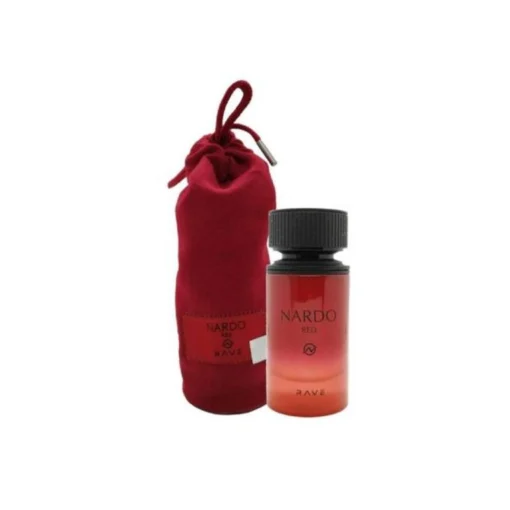 Rave Nardo Red 100 ml – flacon și săculeț pe fundal alb