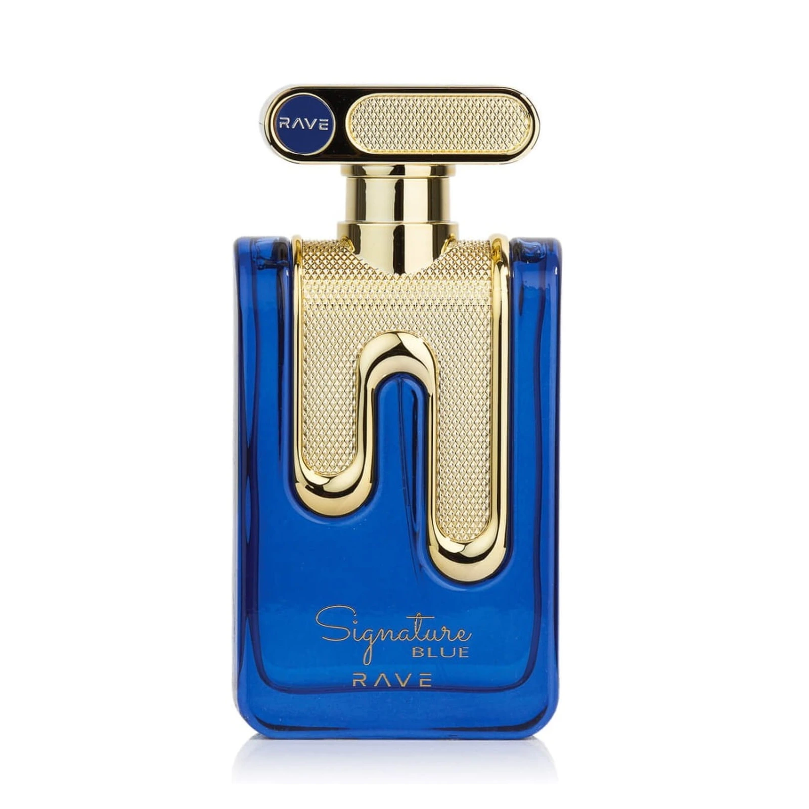 Rave Signature Blue 100 ml – flacon pe fundal alb