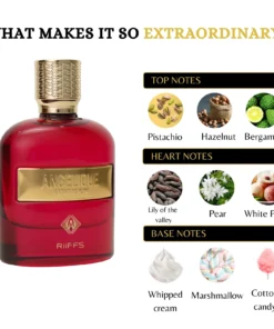 Riiffs Angelique Extrait de Plum 100 ml – flacon și piramidă olfactivă