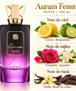 Riiffs Aurum Femme – flacon și piramidă olfactivă în română