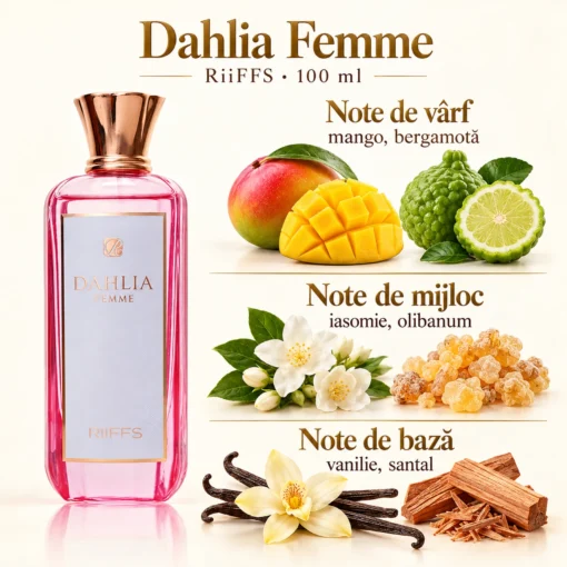 Riiffs Dahlia Femme – flacon și piramidă olfactivă în română