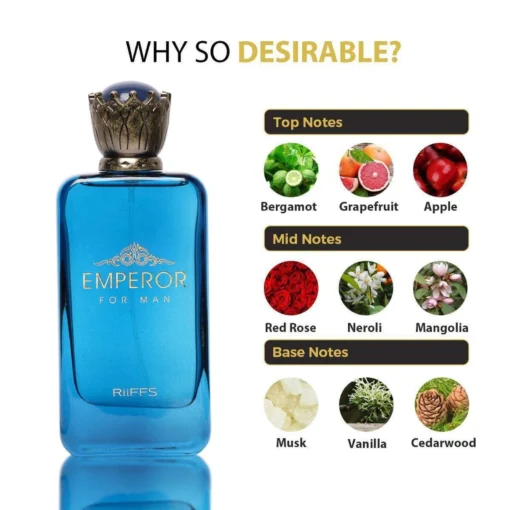 Riiffs Emperor For Man 100 ml – flacon și piramidă olfactivă