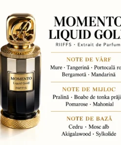 Riiffs Momento Liquid Gold: note de mure, citrice, pralină, tonka, cedru și mosc alb