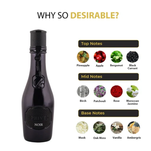 Riiffs Prive Noir 100 ml – flacon și piramidă olfactivă