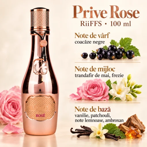 Riiffs Prive Rose – flacon și piramidă olfactivă în română