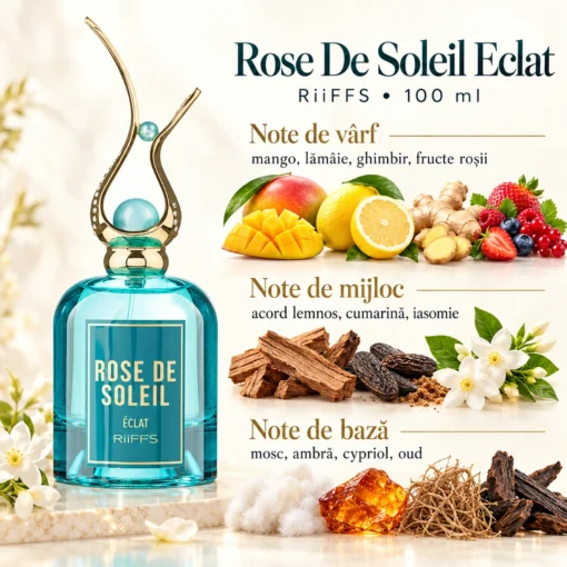 Riiffs Rose De Soleil Eclat – flacon și piramidă olfactivă în română