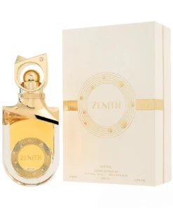 Riiffs Zenith extrait de parfum 100 ml, flacon auriu alături de cutia originală