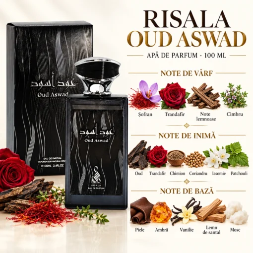 Risala Oud Aswad 100 ml – piramidă olfactivă